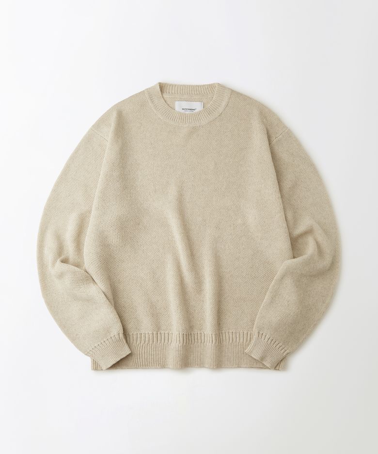 [아키즈 PICK] LINEN FISHERMAN CREW NECK KNIT_ECRU