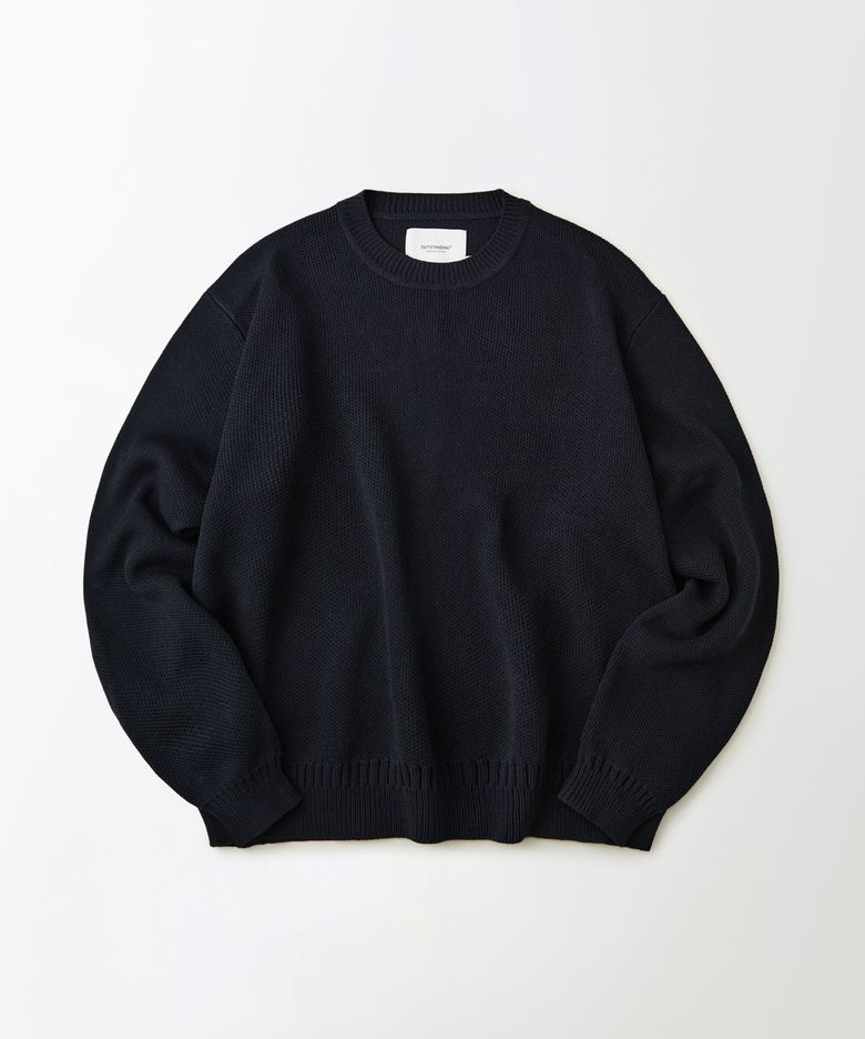 LINEN FISHERMAN CREW NECK KNIT_NAVY