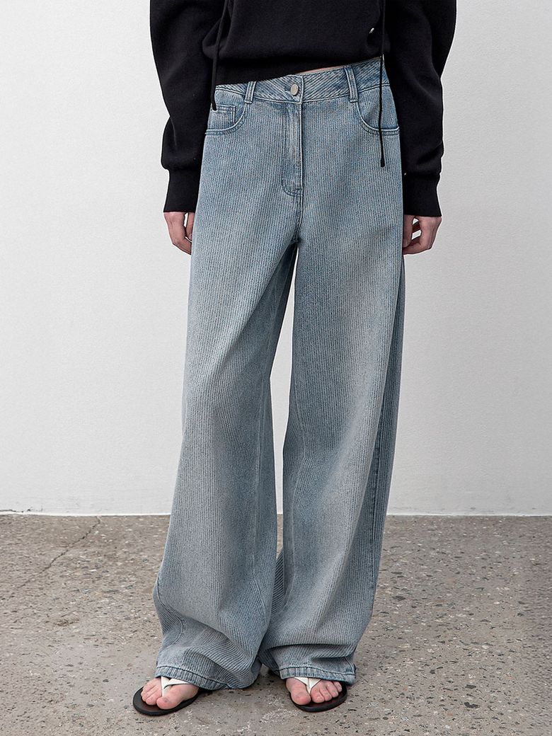 TEXTURED OVERFIT DENIM PANTS (PT-5742)