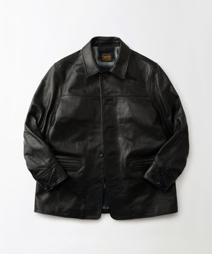 [아키즈 PICK] WASHED COWHIDE CAR COAT_BLACK