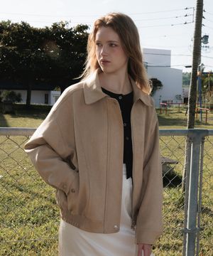 Back Logo Suede Jacket [Beige]