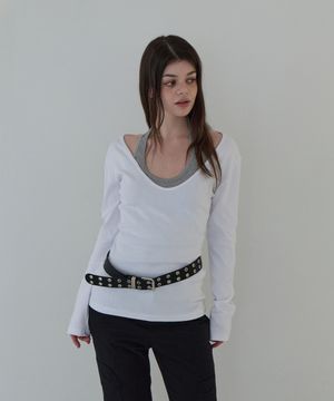 홀터넥 레이어드 롱슬리브 (화이트)