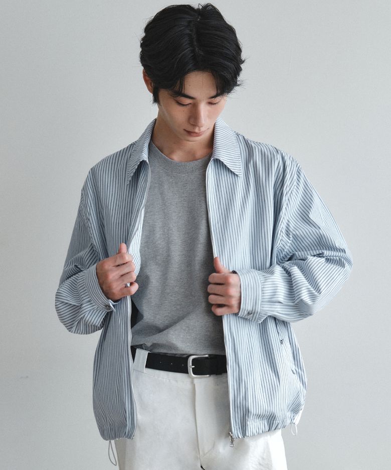 스윙 스트라이프 코튼 자켓_LIGHT SKY BLUE(W26OT05)
