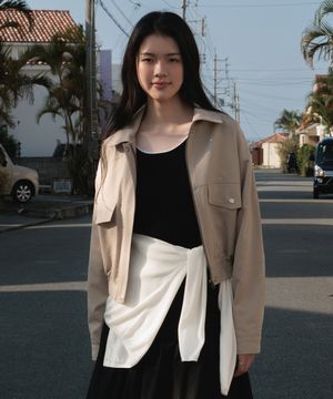 Pocket Cotton Jumper [Beige]