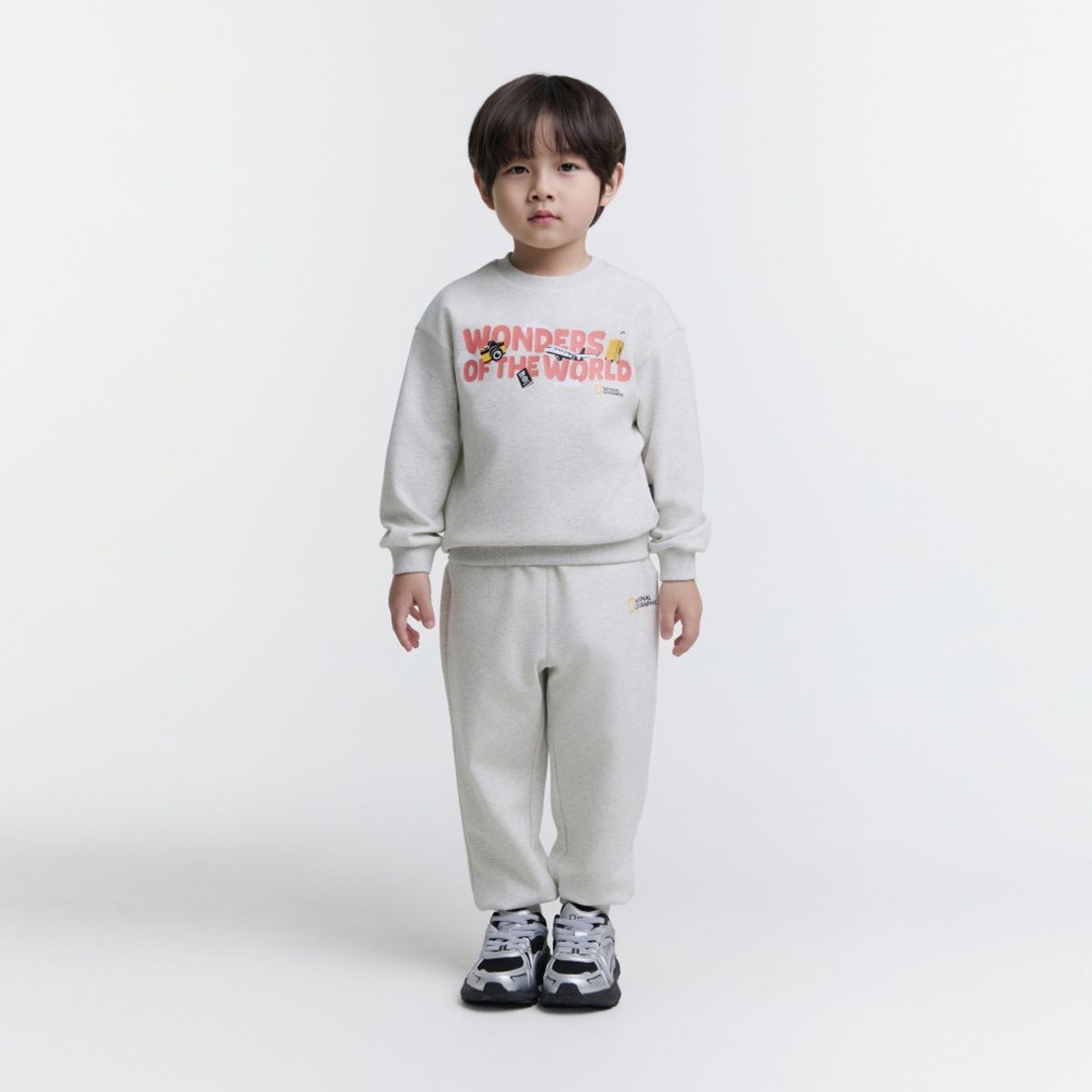내셔널지오그래픽 키즈(NATIONAL GEOGRAPHIC KIDS) K251UPB310 토들러 맨투맨/팬츠 SET OATMEAL