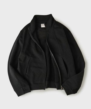 패널 믹스드 집업 져지 [블랙]