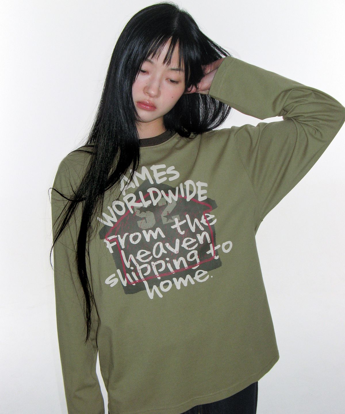 아메스 월드와이드(AMES-WORLDWIDE) HOMEBOUND LS TEE KHAKI