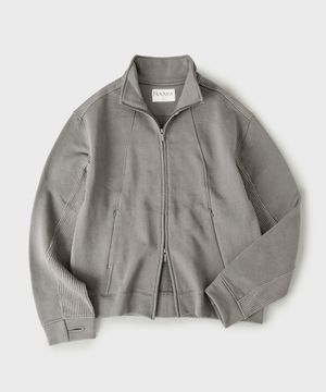 패널 믹스드 집업 져지 [그레이]