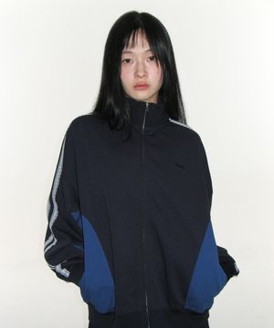 LACE TRACK ZIP-UP NAVY