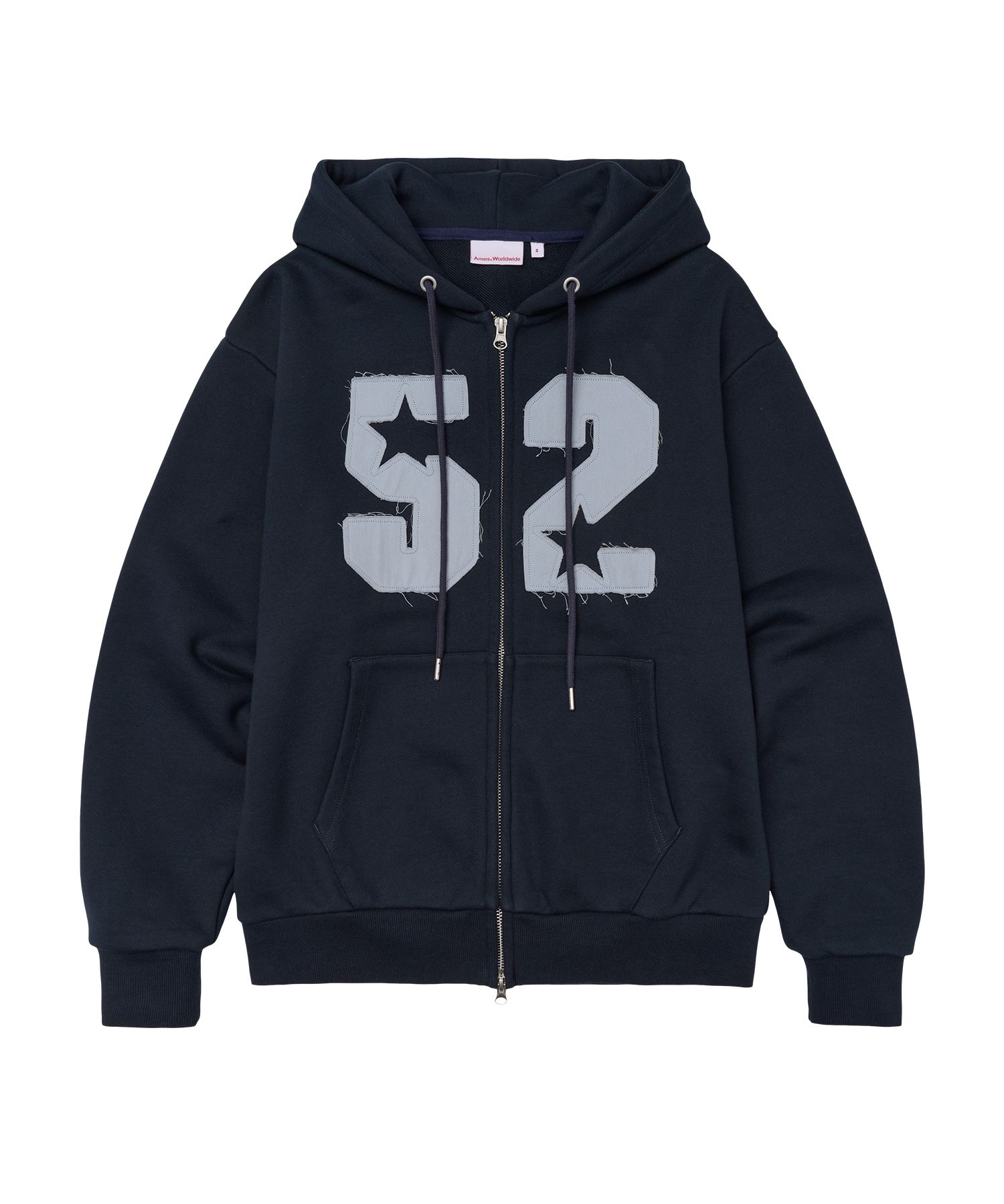MUSINSA公式 | AMES-WORLDWIDE 52 APPLIQUE HOODIE ZIP UP NAVY