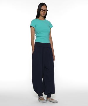 PWC 셔링 하렘 팬츠_네이비