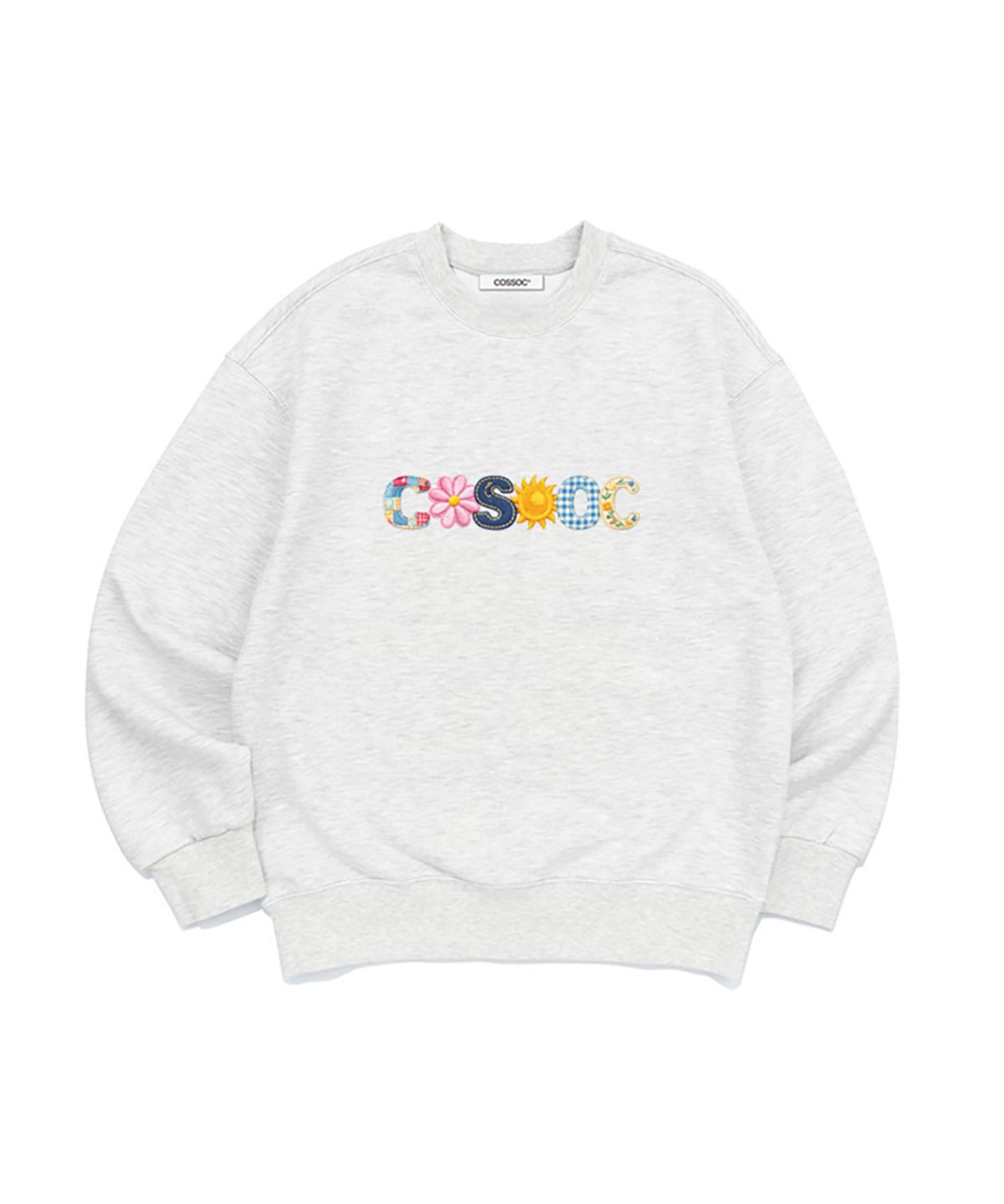코소(COSO) CC 패브릭 타이포그래픽 맨투맨 (라이트 그레이)