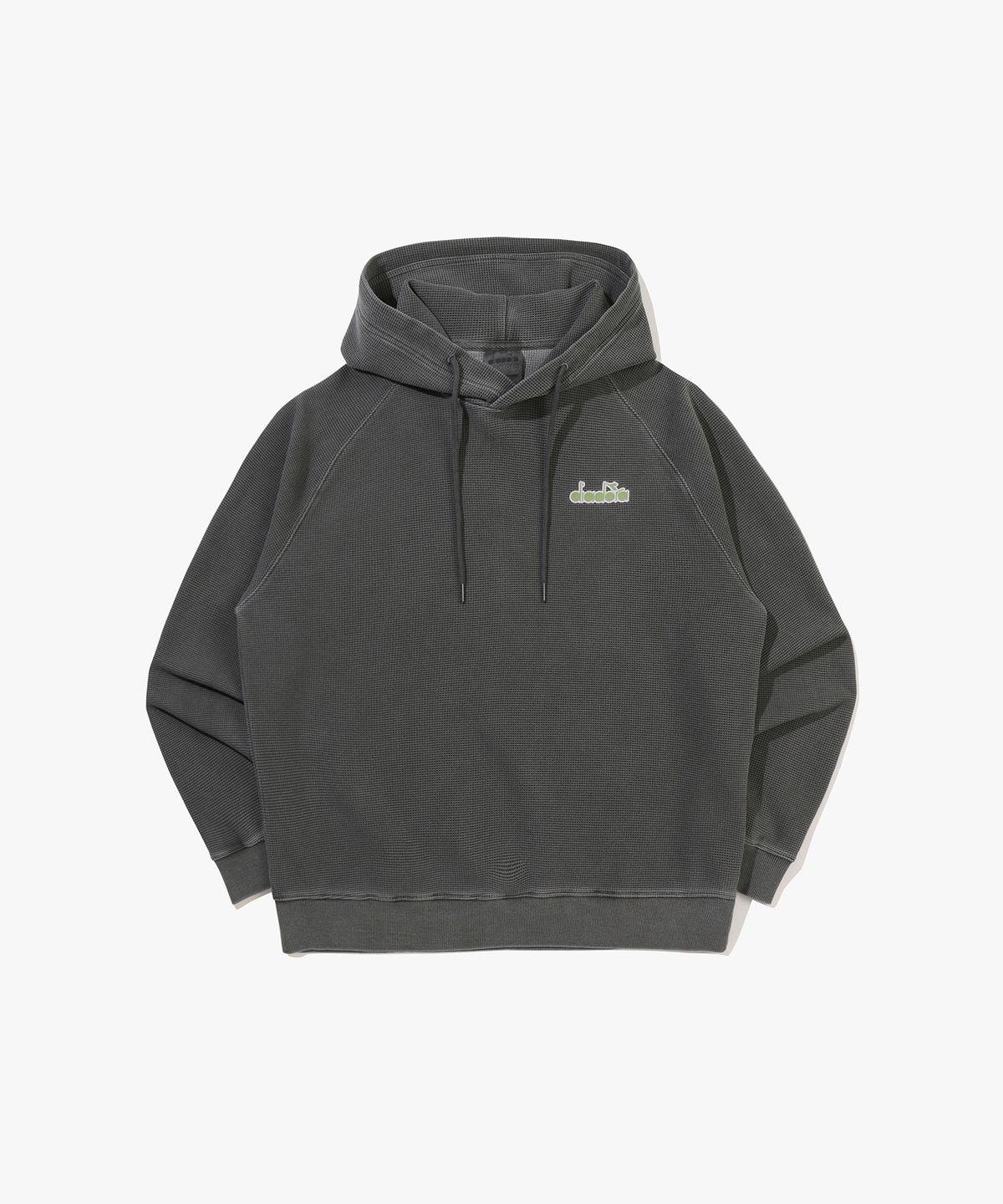 디아도라(diadora) 와플 에어로쿨 워싱 후드티셔츠 GREY