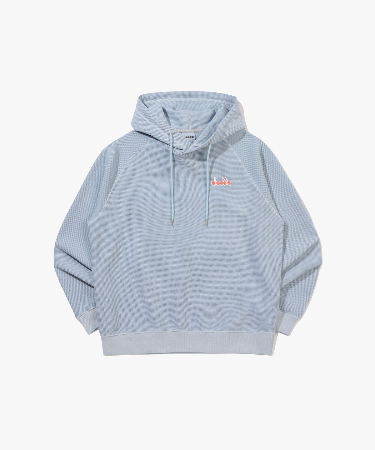 디아도라(diadora) 와플 에어로쿨 워싱 후드티셔츠 SKY BLUE