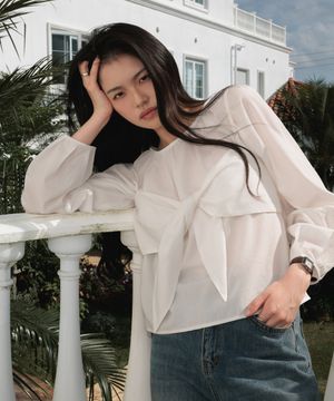 Two-Way Bustier Blouse [Ivory]