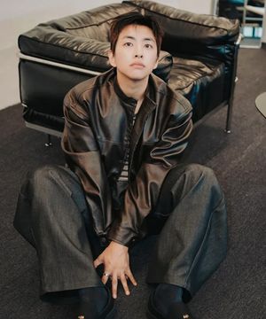 논카라 크롭 라이더 자켓 브라운