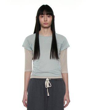 PWC 쉬어 레글런 스티치 숏슬리브 티_민트