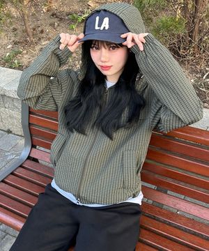 데일리 체크 윈드브레이커 카키