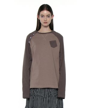 PWC 버튼업 포켓 레글런 티_모카 그레이