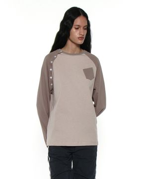 PWC 버튼업 포켓 레글런 티_스모크