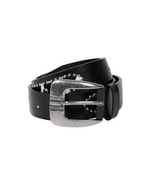 Calf Hair Gem Belt (Black)
