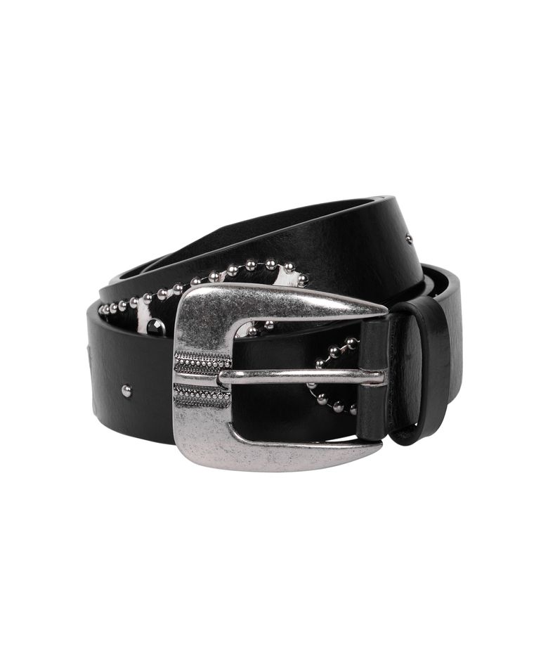 Calf Hair Gem Belt (Black)