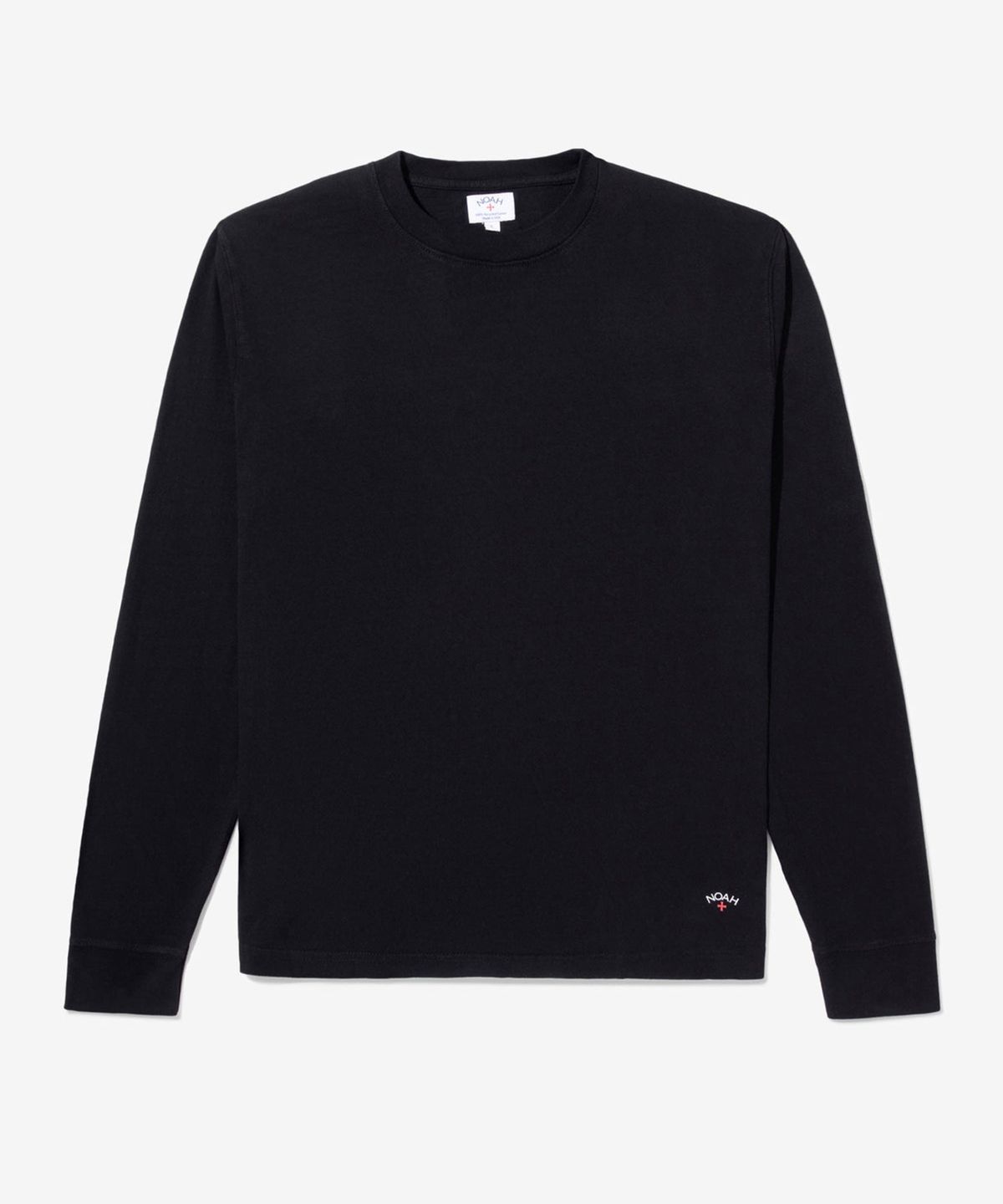 노아(NOAH) (U) 클래식 롱 슬리브 리사이클 코튼 티 블랙 CLASSIC LONG SLEEVE RECYCLED COTTON TEE BLACK