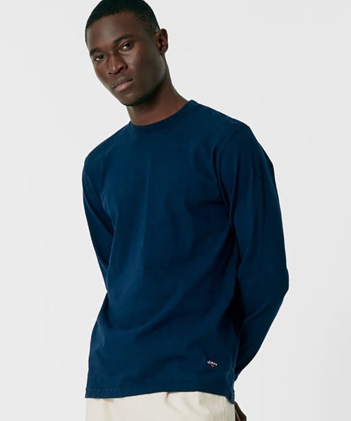 노아(NOAH) (U) 클래식 롱 슬리브 리사이클 코튼 티 네이비 CLASSIC LONG SLEEVE RECYCLED COTTON TEE NAVY