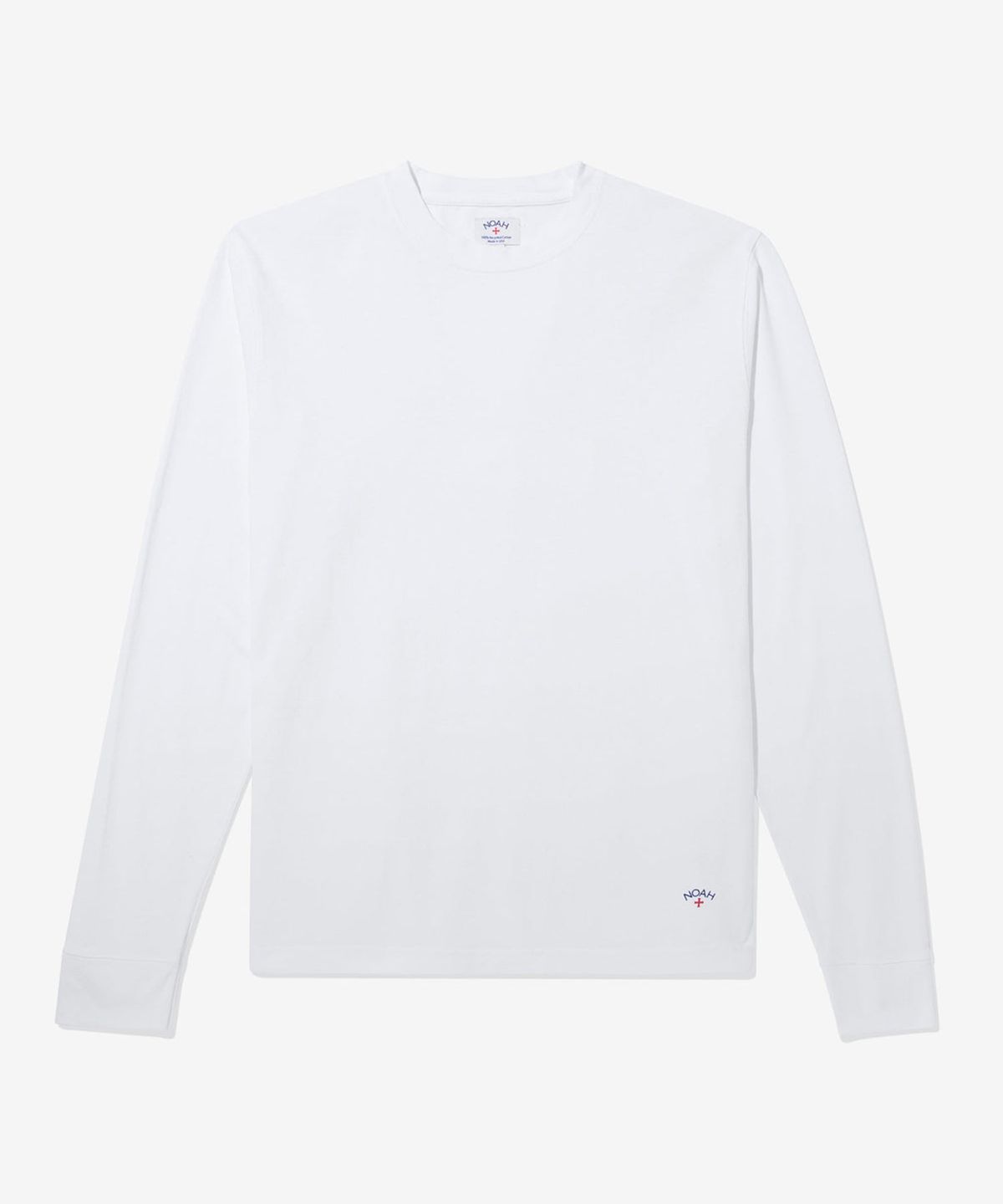 노아(NOAH) (U) 클래식 롱 슬리브 리사이클 코튼 티 화이트 CLASSIC LONG SLEEVE RECYCLED COTTON TEE WHITE
