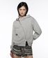 Asymmetry Zip Up Hoodie - Gray