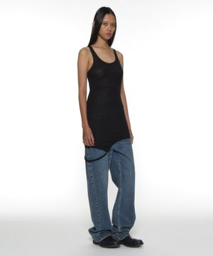 PWC 쉬어 트랜스폼 슬리브리스 드레스_블랙