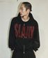 SLAAY 스타 도트 크롭 후드 집업[블랙]