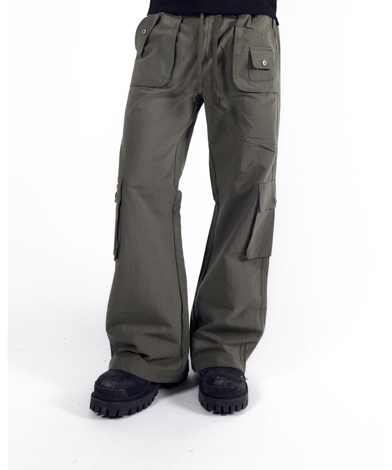 Flare Cargo Pocket Pants (Khaki)