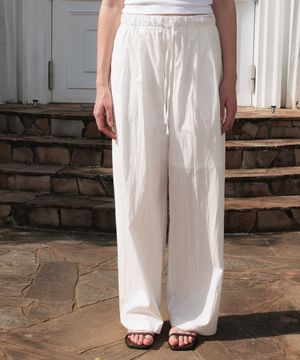 String Pintuck Wide Pants [White]