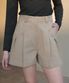 Double Pintuck Half Pants [Beige]