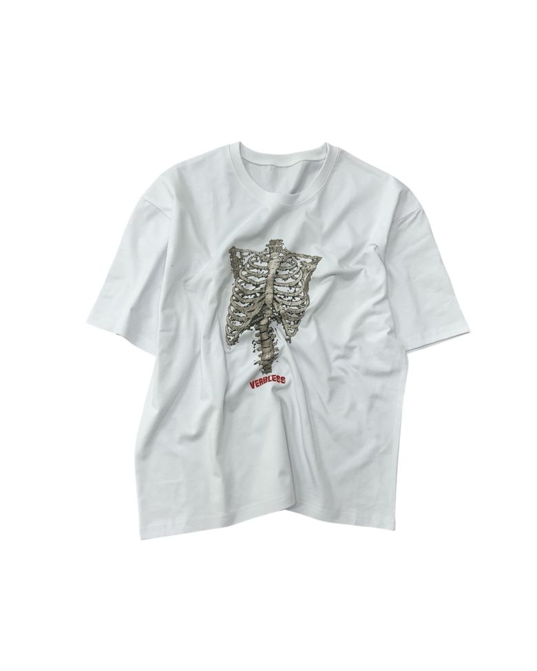 스컬 본 빈티지 크롭 티셔츠 (white)