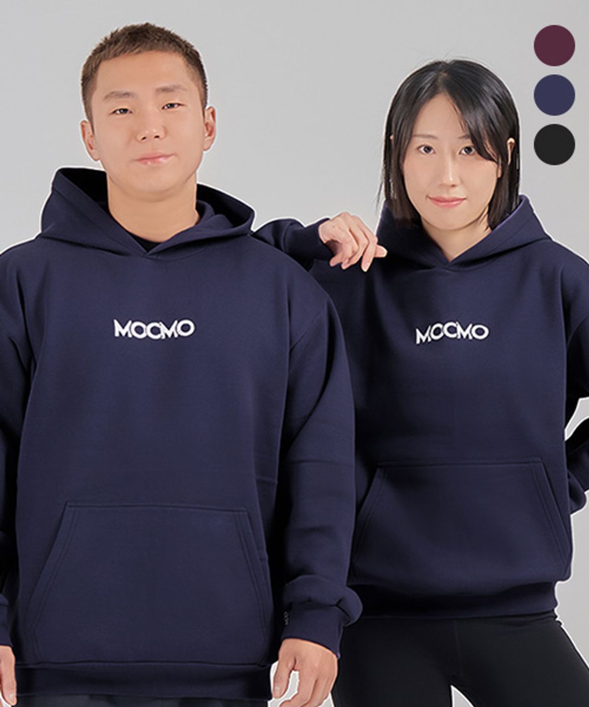 모크모(MOCMO) MOCMO M자수 기모 후드티