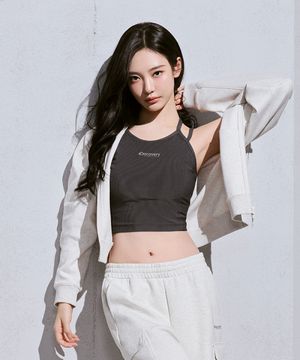 여성 골지 스트링 브라탑 (D.GREY)