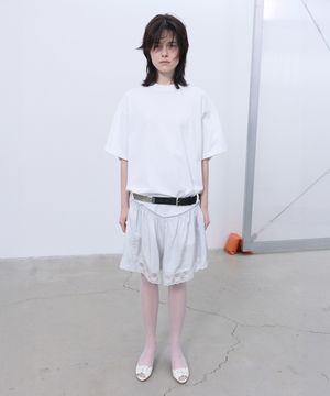 LACE TRIM JERSEY DRESS (WHITE)