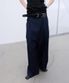 BACK-PLEATED WIDE PANTS (DARK NAVY)