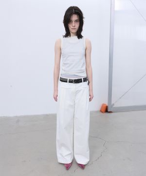 [미니피 PICK] FRAYED LINE DETAIL PANTS (WHITE)