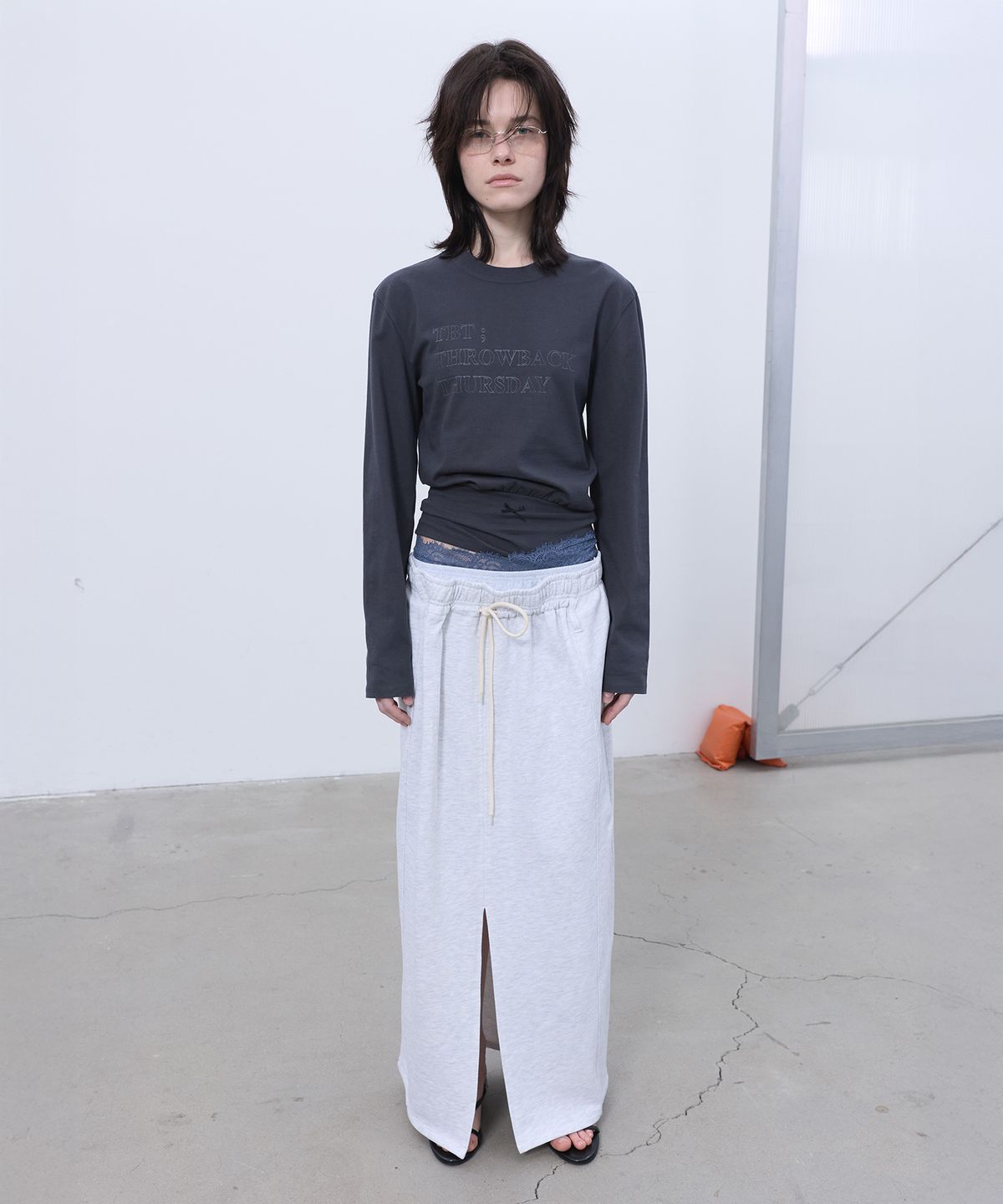 엘씨디씨티엠(LCDC™) DOUBLE-LAYERED DETAIL SKIRT (LIGHT GREY)