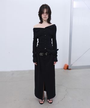 DOUBLE-LAYERED DETAIL SKIRT (BLACK)