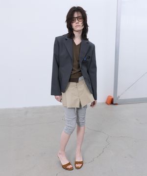 LAYERED COTTON SKIRT (BEIGE)