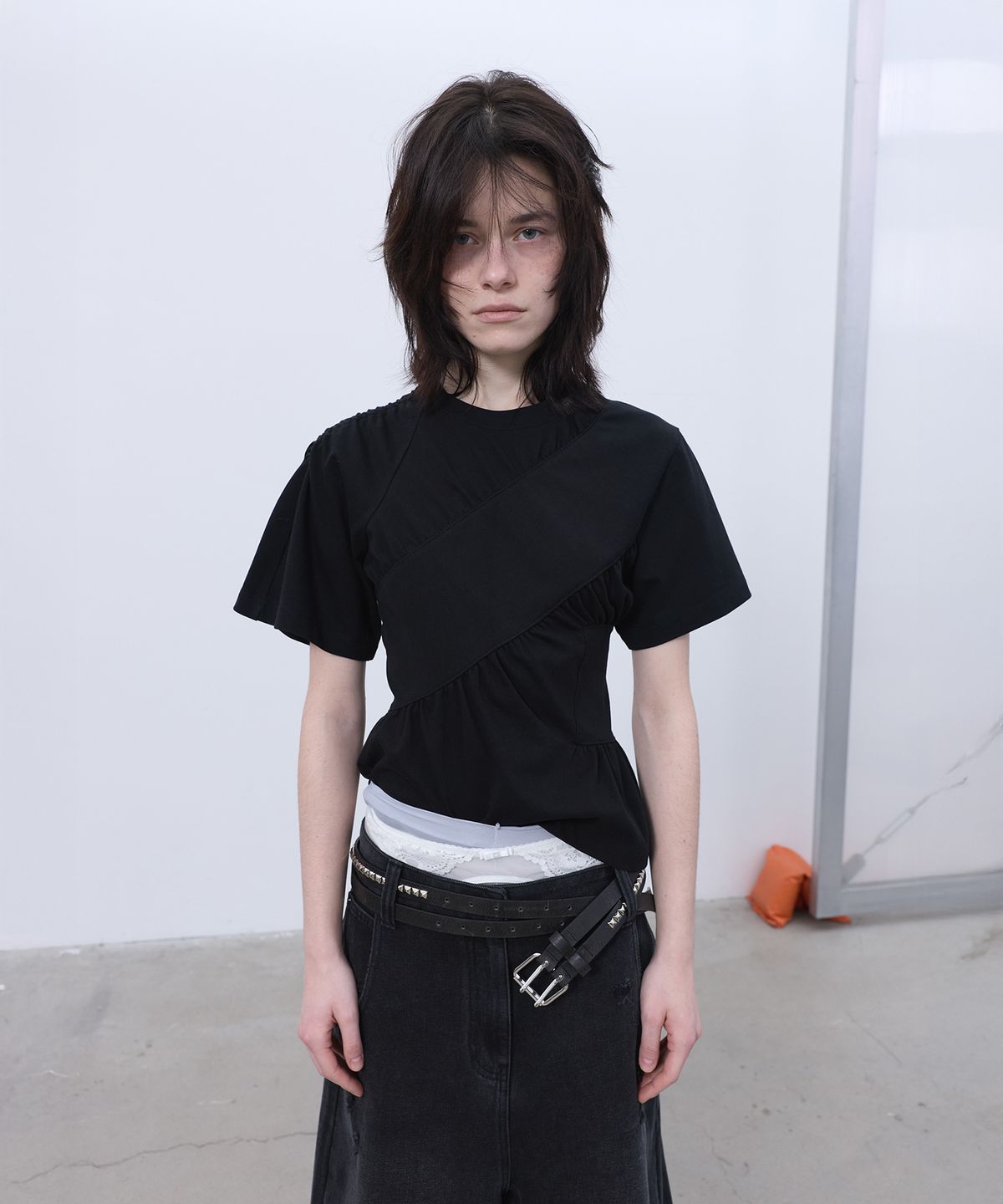 엘씨디씨티엠(LCDC™) SHIRRING T-SHIRT (BLACK)