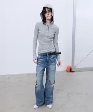 RAW-EDGE BOOTSCUT DENIM (BLUE)