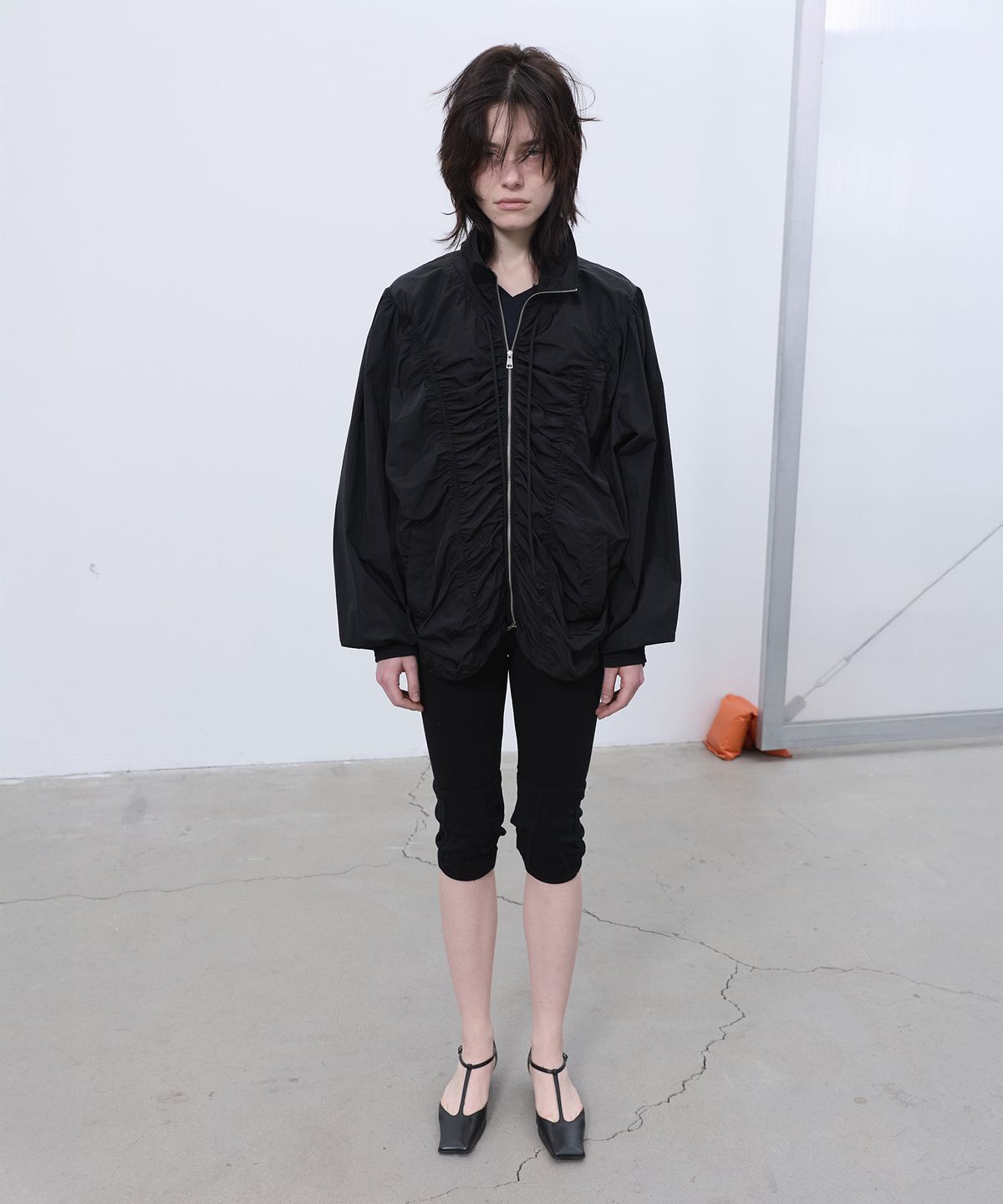 엘씨디씨티엠(LCDC™) SHIRRING ZIP-UP JACKET (BLACK)
