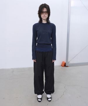 BLOUSON LONG-SLEEVE TOP (NAVY)