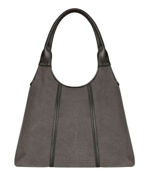 파이핑 캔버스 숄더백 [워시드차콜]