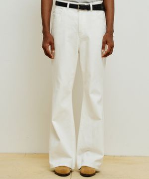 코튼 와이드 플레어 팬츠 [화이트]